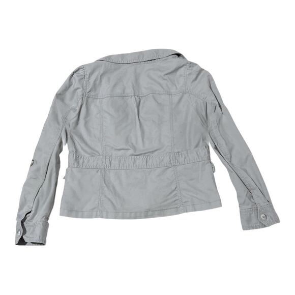 LOFT Gray Jacket - Size 8 - Casual Classic w/ Pockets & Figure-Flattering Waist - Picture 2 of 10